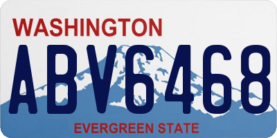 WA license plate ABV6468