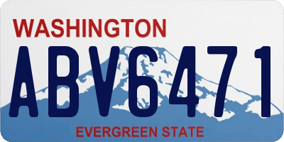 WA license plate ABV6471