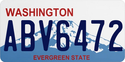 WA license plate ABV6472