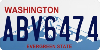 WA license plate ABV6474