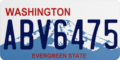 WA license plate ABV6475