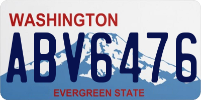 WA license plate ABV6476