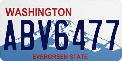 WA license plate ABV6477