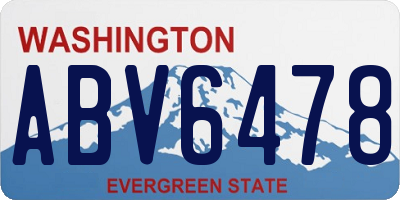 WA license plate ABV6478