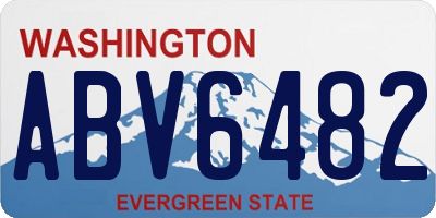 WA license plate ABV6482