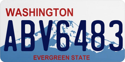 WA license plate ABV6483