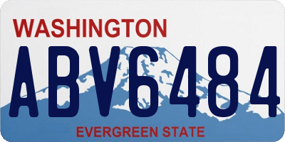 WA license plate ABV6484