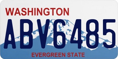 WA license plate ABV6485