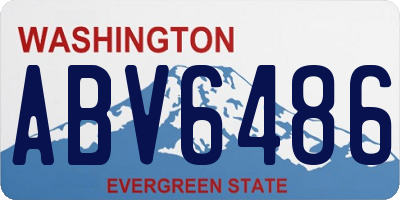 WA license plate ABV6486