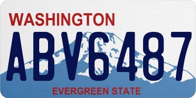 WA license plate ABV6487