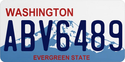 WA license plate ABV6489