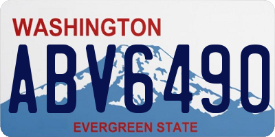 WA license plate ABV6490