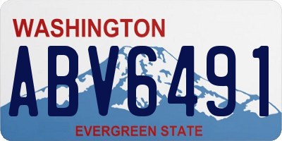 WA license plate ABV6491