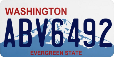 WA license plate ABV6492