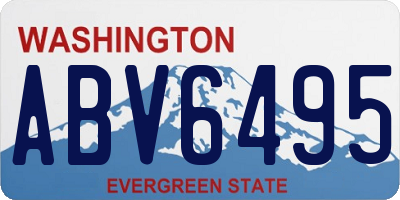 WA license plate ABV6495