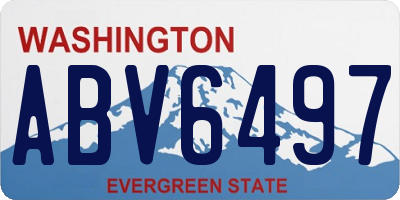 WA license plate ABV6497