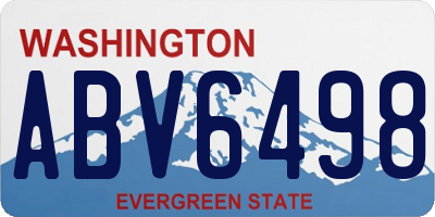 WA license plate ABV6498