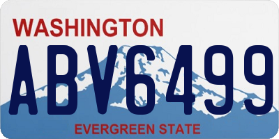 WA license plate ABV6499