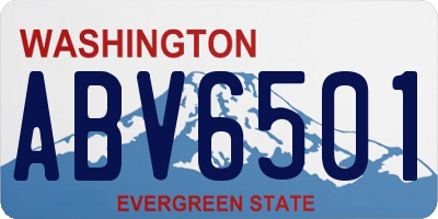 WA license plate ABV6501