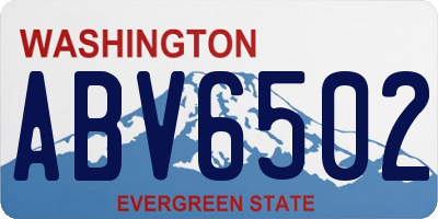 WA license plate ABV6502