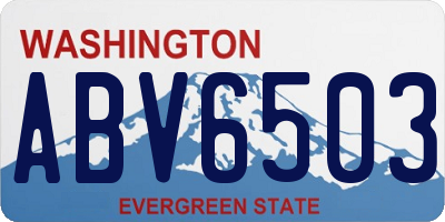 WA license plate ABV6503