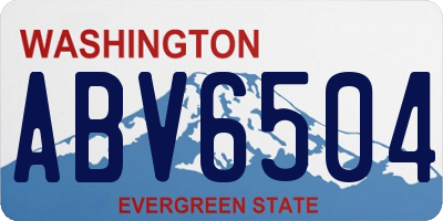 WA license plate ABV6504