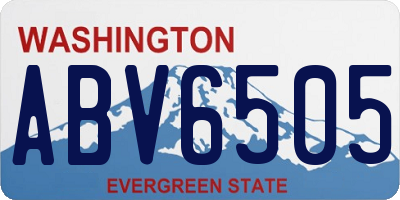 WA license plate ABV6505