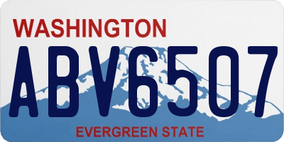 WA license plate ABV6507