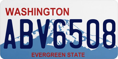 WA license plate ABV6508