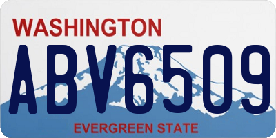 WA license plate ABV6509