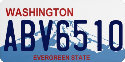 WA license plate ABV6510