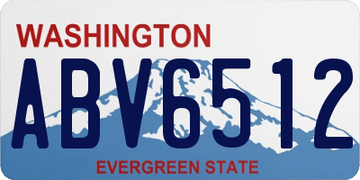 WA license plate ABV6512