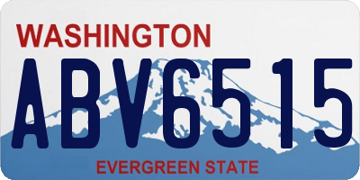 WA license plate ABV6515