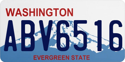 WA license plate ABV6516