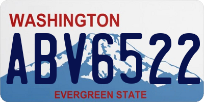 WA license plate ABV6522