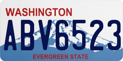 WA license plate ABV6523