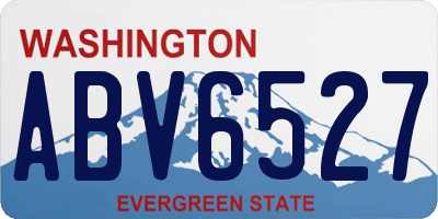 WA license plate ABV6527