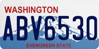 WA license plate ABV6530