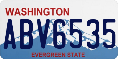 WA license plate ABV6535
