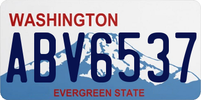 WA license plate ABV6537