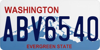 WA license plate ABV6540
