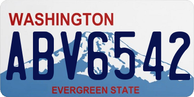 WA license plate ABV6542