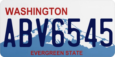 WA license plate ABV6545