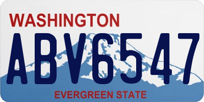 WA license plate ABV6547