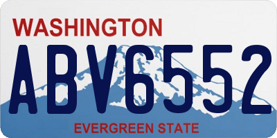 WA license plate ABV6552