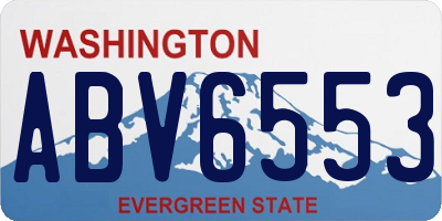 WA license plate ABV6553