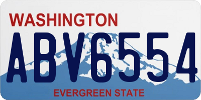 WA license plate ABV6554