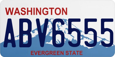 WA license plate ABV6555
