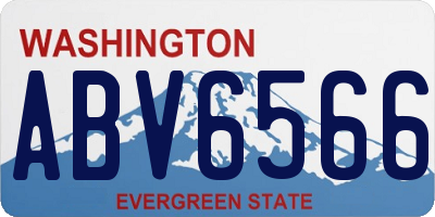 WA license plate ABV6566