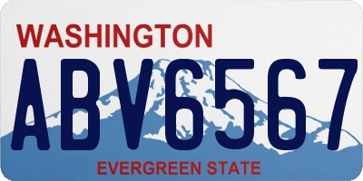 WA license plate ABV6567